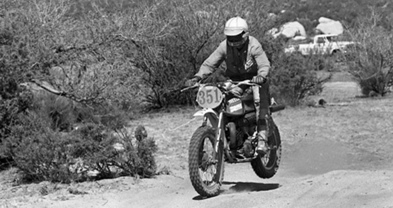 Mary McGee is seen somewhere along the 540 miles of 1975 Baja 500.